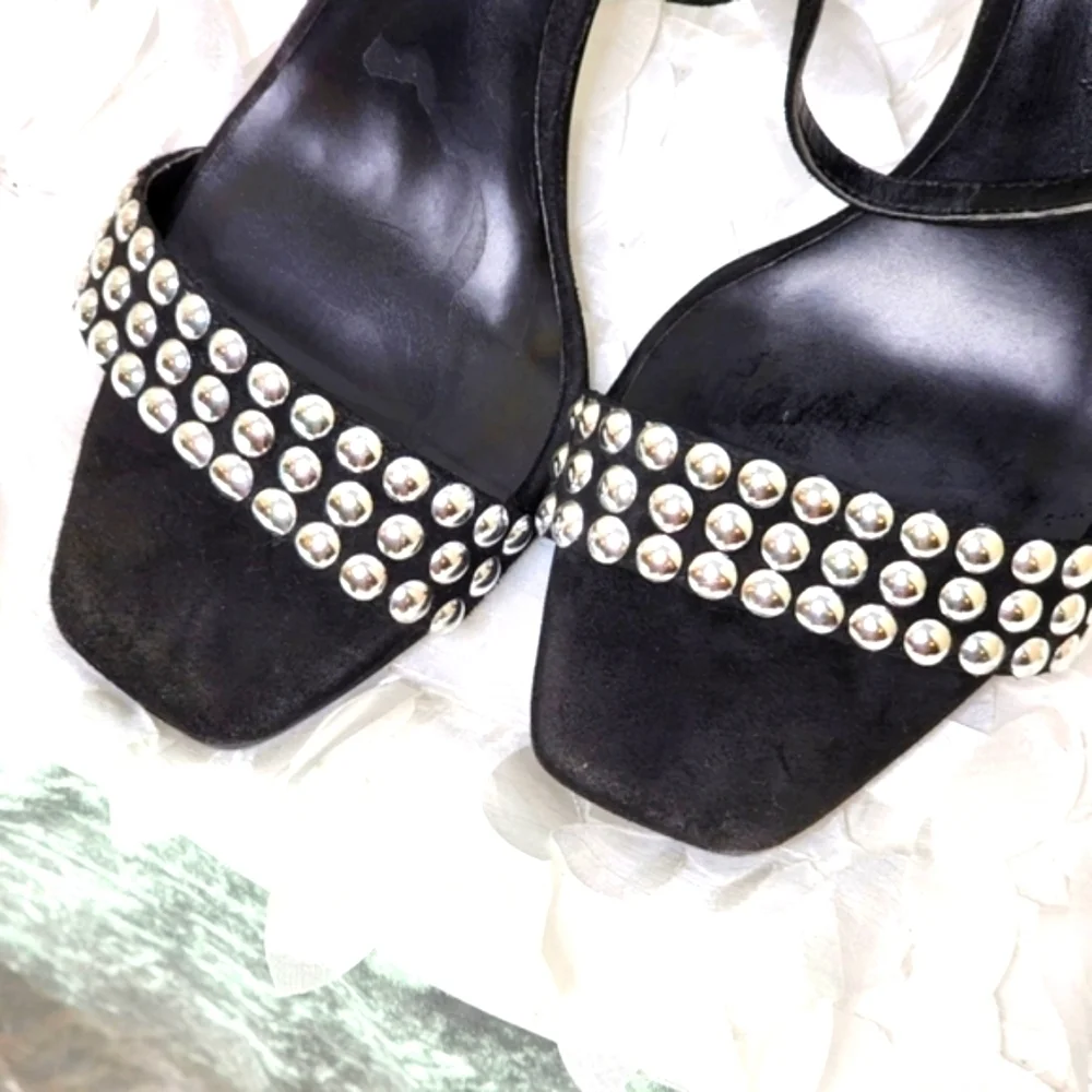 Tony Bianco shoes Sebastion black suede heels silver embellishment size 10 - Picture 13 of 17